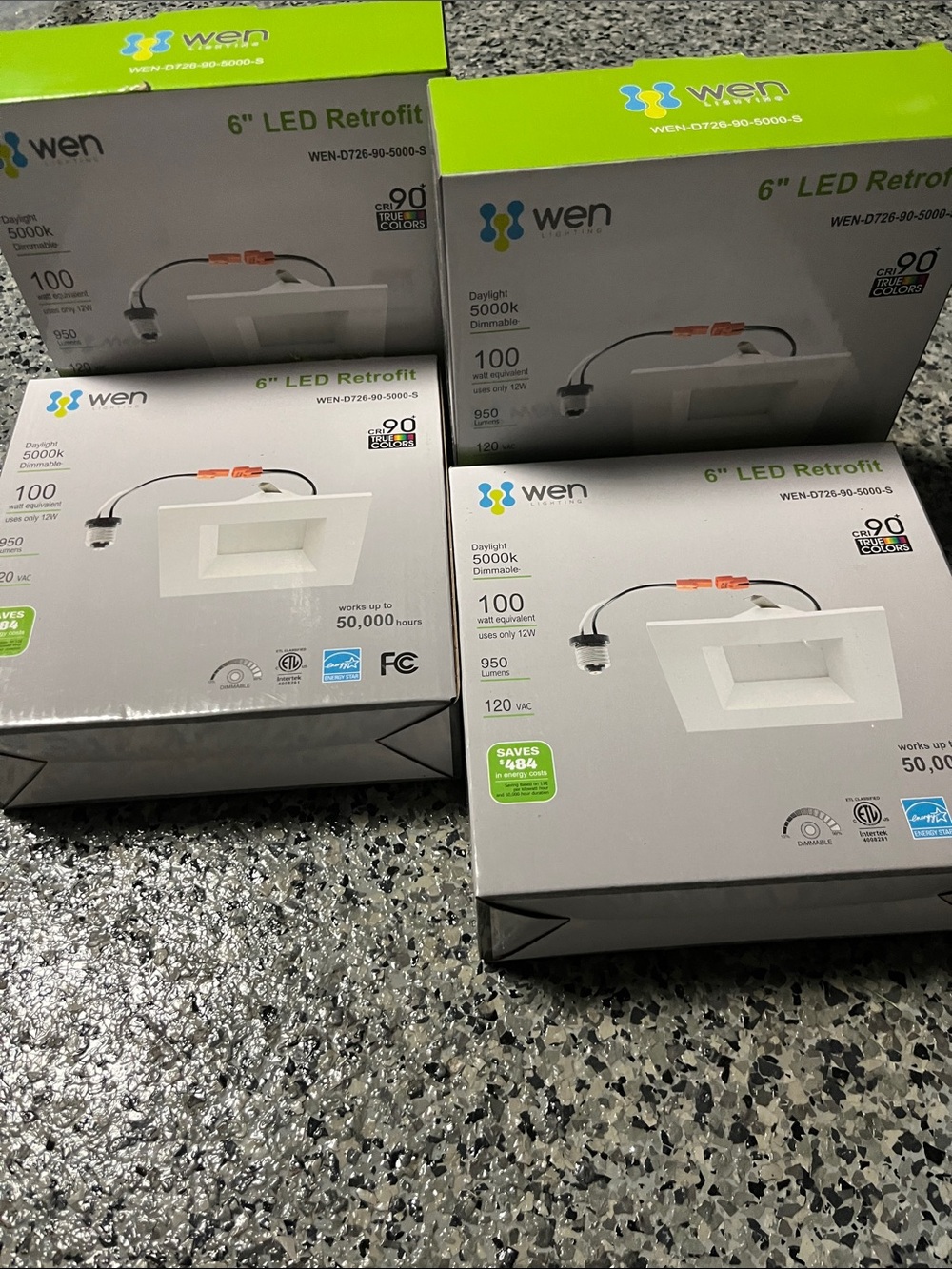 "All four are new in the box and have never been used."
